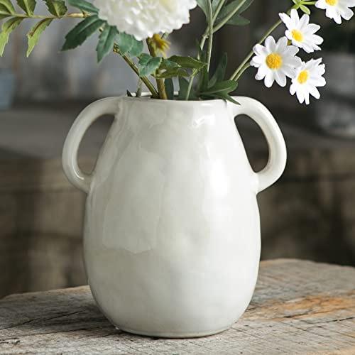 Vintage Wabi Sabi Ceramic Vase for Flower Arrangement Mid Century Modern Home Decor Desktop Water Culture Pot