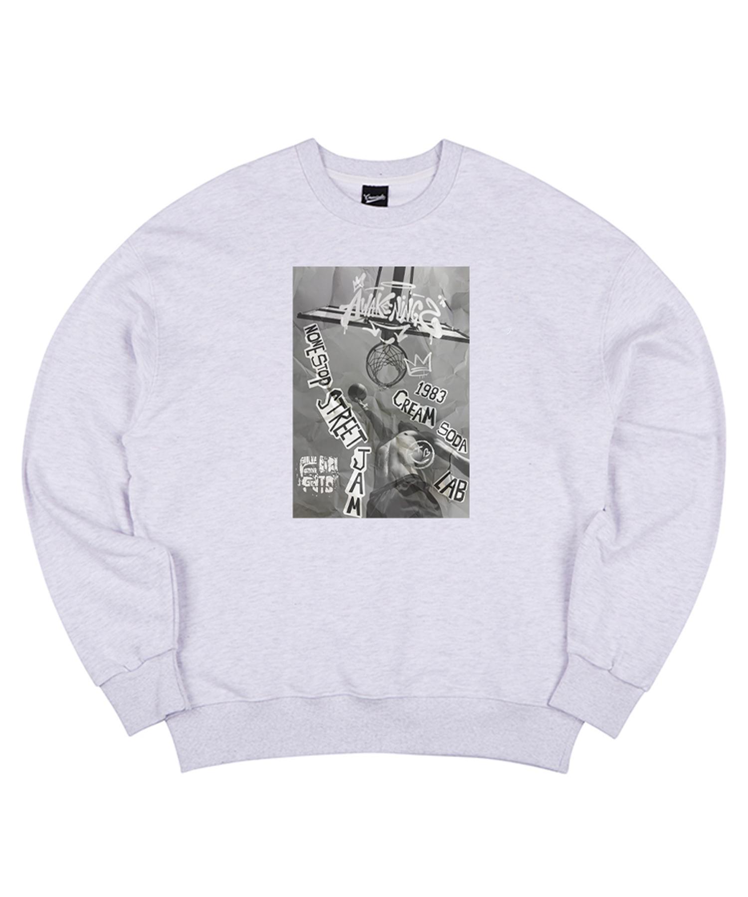 Cream Soda Lab Street Jam Light Gray Sweatshirt 2(L)