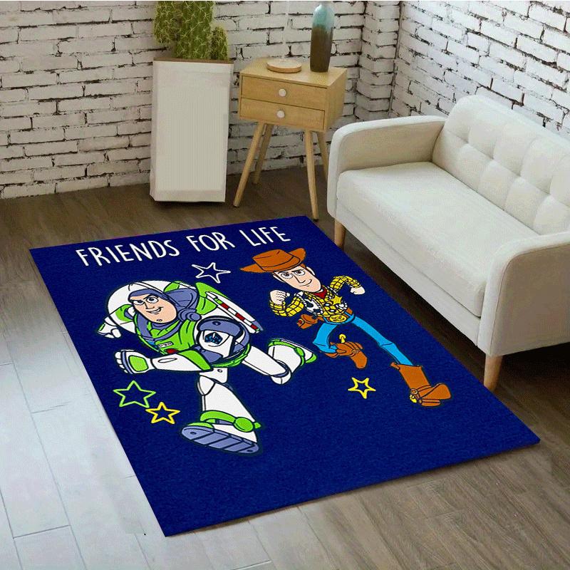 1pc Toy Story Pattern Area Rug Soft Flannel Floor Mat for Living Room,Office,Bedroom and Carpet,Sofa Coffee Table Floor Mat