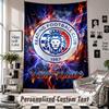 Wall Hanging Tapestry With Custom Name & Text, Reading FC Decorative Tapestry For Bedroom