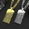 Muslimische Islamische Koran Schrift Hundemarke Anhänger Halskette für Frauen Männer Edelstahl Goldfarbe Arabisch Allah Kette Schmuck