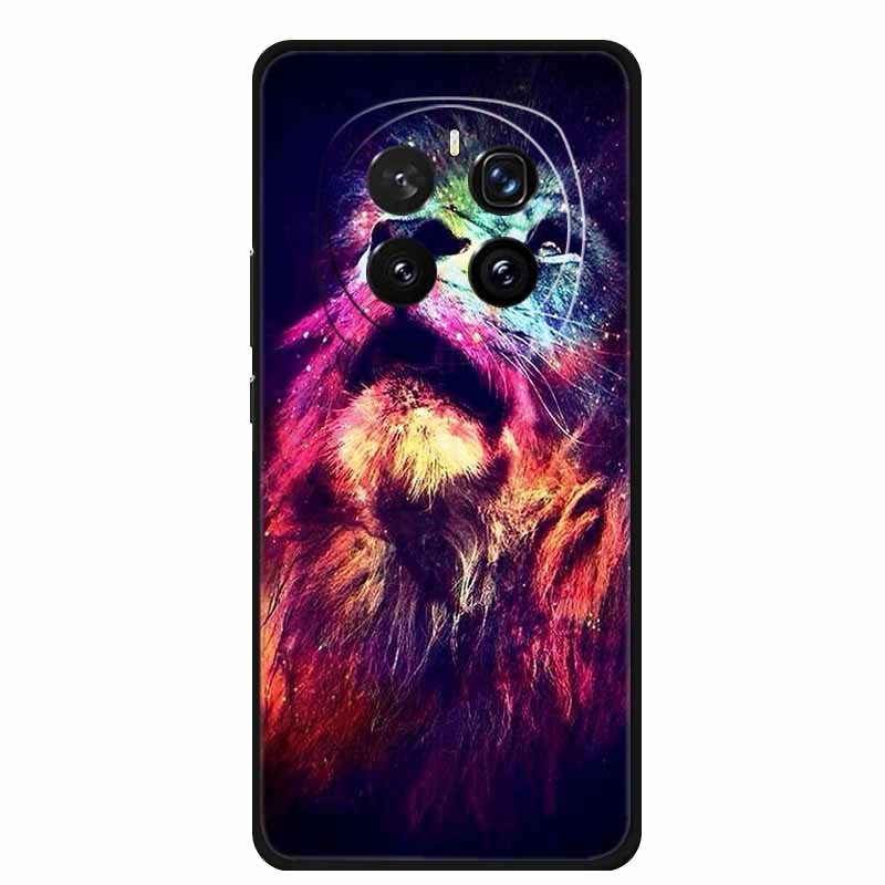 For Honor Magic 7 Case 7Pro Painted Cat Colorful Soft Edge Silicone Black Bumper For Honor Magic7 Pro Back Cover Magic7 5G Para