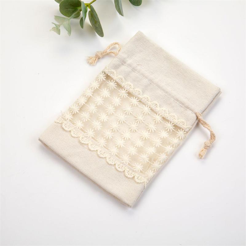 10*14cm Storage Bags with Drawstring Christmas Gift Wedding Candy Package Pouch Reusable Canvas Dust Bag Cosmetic Coins Keys Bag