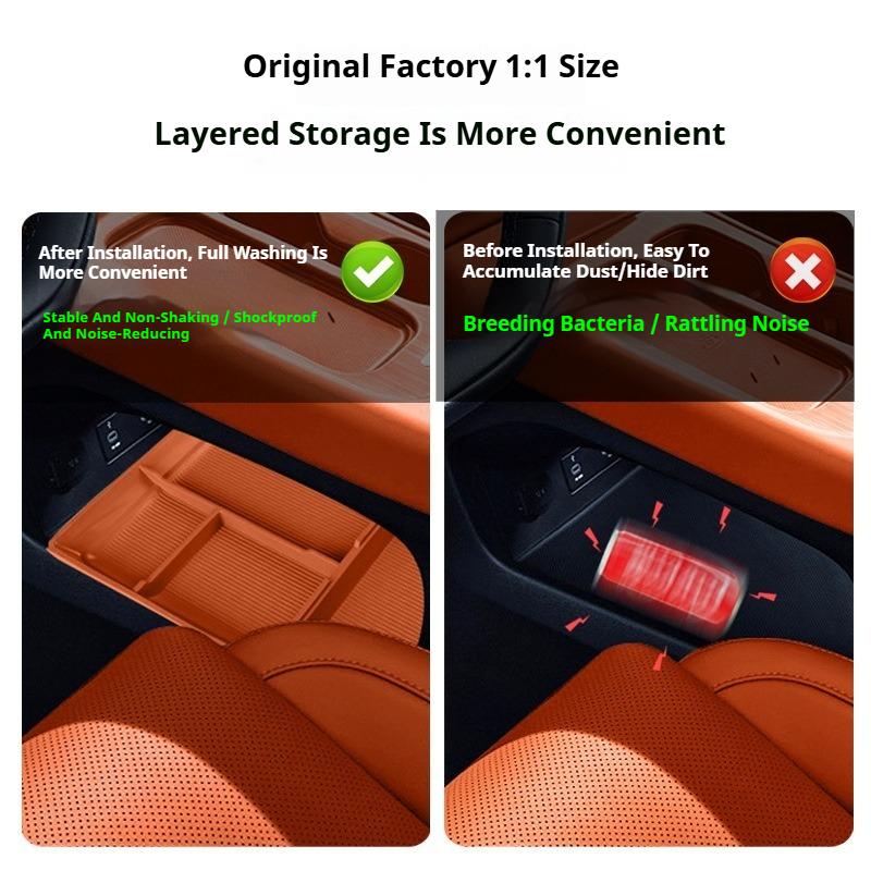For Leapmotor C16 C10 Car Center Console Lower Storage Box Silicone Double-Layer Organizer Box Modification Interior Accessories