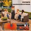11 kW Gas Patio Heater with Continuous Regulation, Anti-Tip Protective Grid and 2 Wheels Black