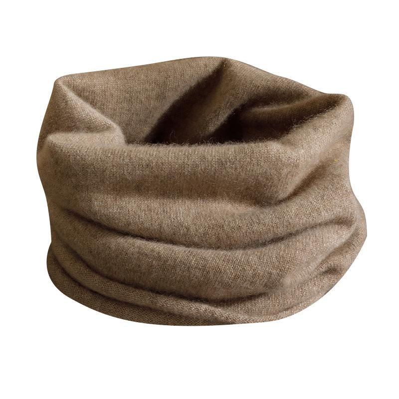 Men's 100% Pure Cashmere Knitted Neck Warmer - Autumn/Winter Style with Rolled Edge for Added Warmth and Comfort