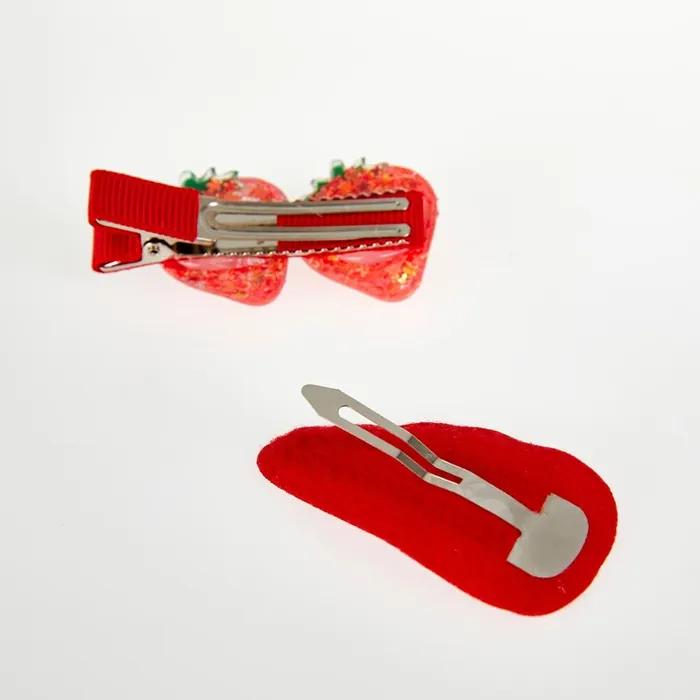 Strawberry Rabbit Claw Clip + Hair Snap Clips 2 Pieces