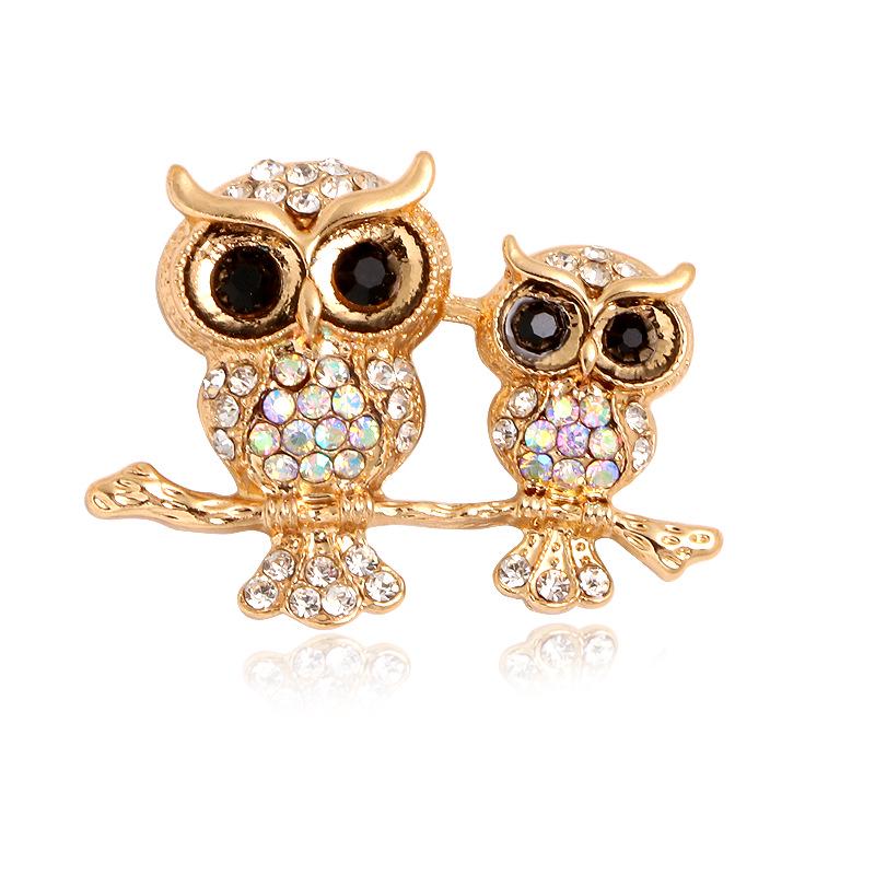 Charming Owl Rhinestone Brooch: Versatile Animal Corsage for Clothing and Bags