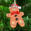 Resin Gingerbread Man Ornaments Cute Xmas Hanging Christmas Tree Ginger Man Figurines Pendant for Xmas Party Holiday Decorative