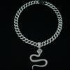 Hip Hop Full Diamond Cobra Pendant Street Creative Personality Men'S Necklace Accessories