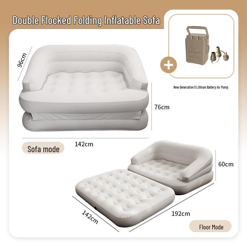 Thick Flocking Inflatable 2-in-1 Sofa Recliner: Sit & Lie Tent Sofa