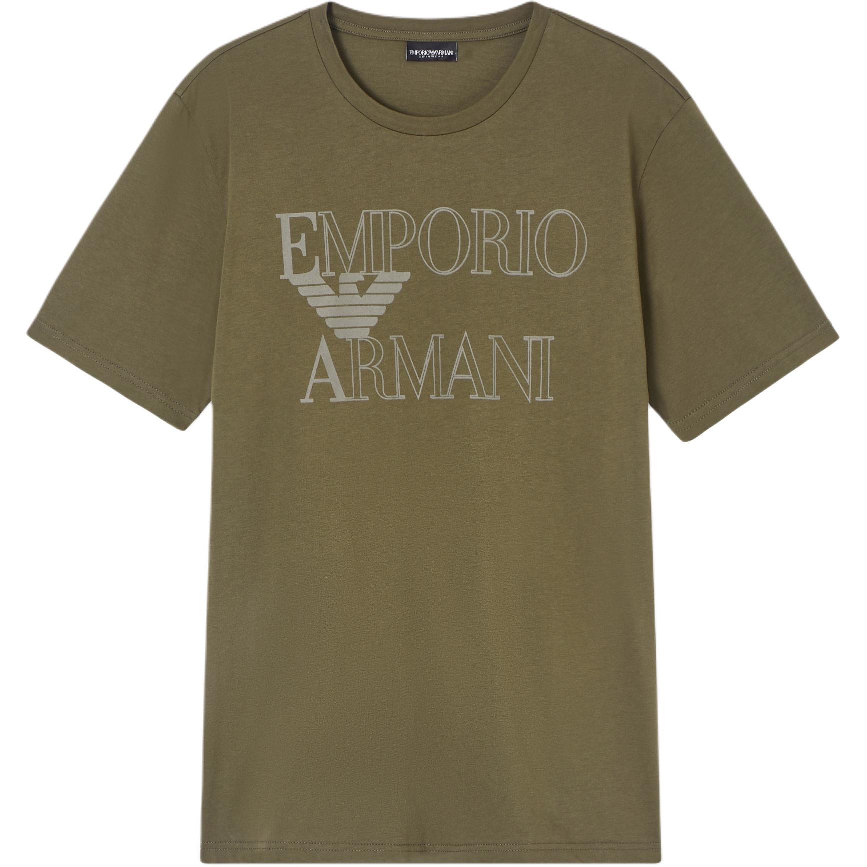 Emporio Armani Logo Print Cotton Crew Neck Short Sleeve T-Shirt Men Tops EM000574-AF20434-U7047 S
