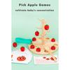 Baby Montessori Digital Apple Tree Education Wooden Toys Children Learn Digital Clip Beads Skills Training Early Education Game