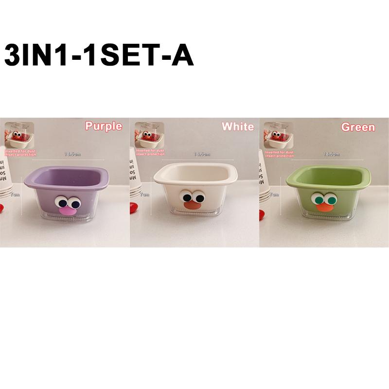 Creative Cute Thickened Double Layer Mini Drain Basket Multi-functional Household Fruit Snack Storage Basket Kitchen Accessories