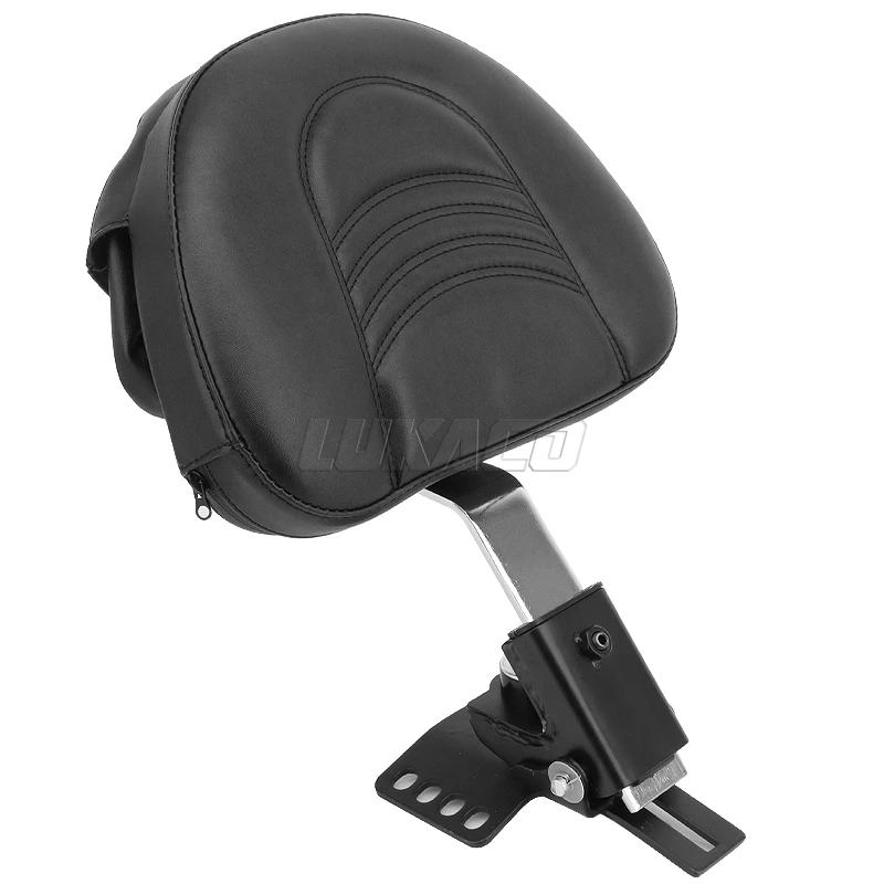 Motorcycle Front PU Leather Driver Plug-in Backrest Mounting Kit For Harley Touring Road King Street Glides FLHR 1997-2025