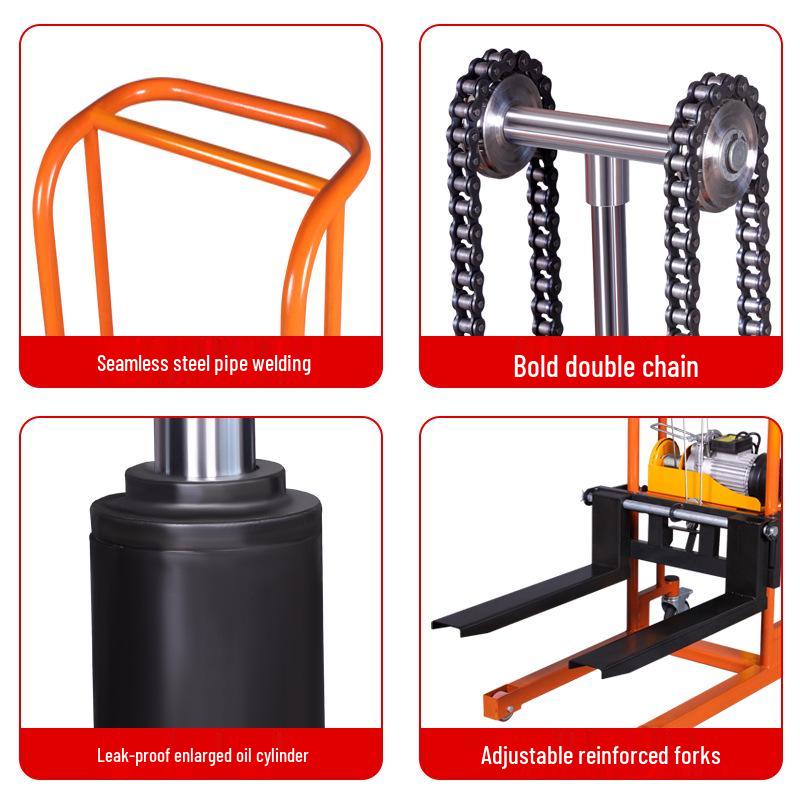 Compact Lightweight Electric Manual Hydraulic Forklift with Foldable Stacker