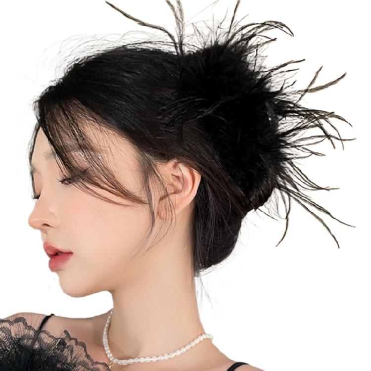 Fashionable 1920s Hair Barrettes Unique Feather Clamp Hairpin Hair Clip Stylish 1920s Hair Accessory Casual Use