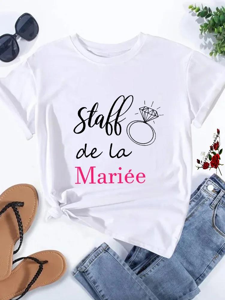Team Bride T-shirt Bachelorette Party Tees Bride Team Tshirt Black White Pink T-shirts Wedding Team Tops Engagement Tees