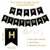 Happy Birthday Banner,Black and gold Birthday Banner,Happy Birthday Decoration,Black and gold Party Decoration