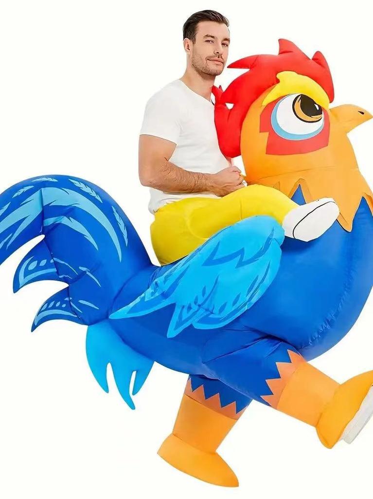 New Arrival Colorful Inflatable Rooster Costume Halloween Makeup Dance Party Holiday Decorations, Big Inflatable Rooster Costume