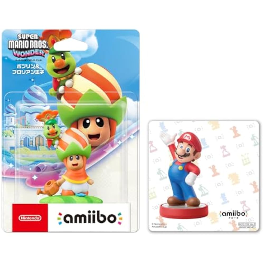 Amiibo Poplin & Prince Florian (Super Mario Series) [Amazon.co.jp Exclusive] Bonus Original Stick...