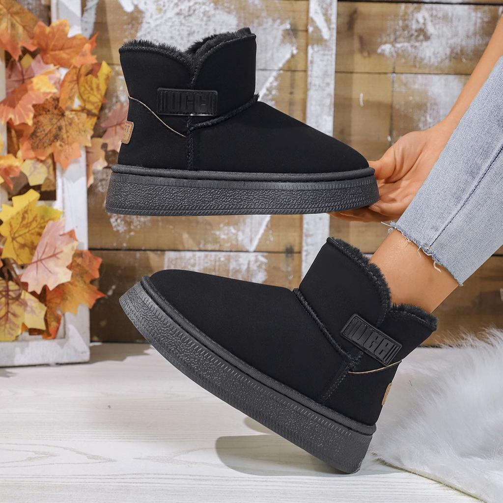 Jesienne i zimowe damskie śniegowce na grubej podeszwie w dużych rozmiarach, wygodne, ciepłe, z okrągłym noskiem 36-41