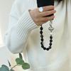 INS Amor Perla Acrílico Octogonal Perla Moda Anti-Pérdida Colgante para Llevar en la Mano Cadena para Teléfono Móvil