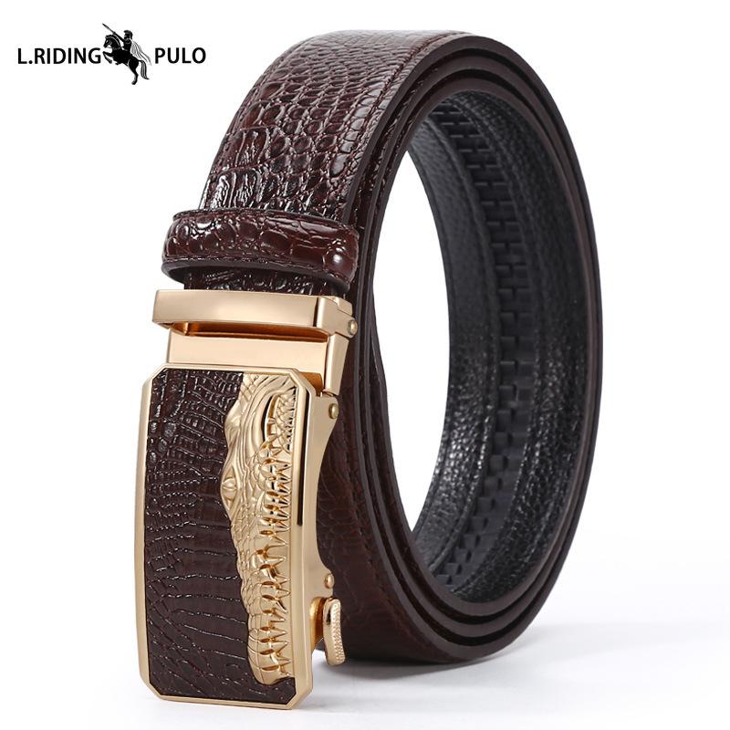 Men's High-end Crocodile Belt Business Fashion Young People Automatic Buckle Belt