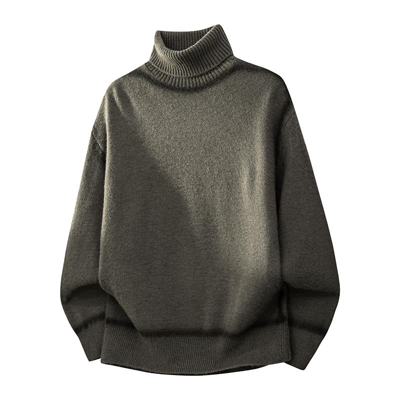 

Contrast Color Turtleneck Long Sleeve Sweater Knitted Pullover Casual Fashion Top L