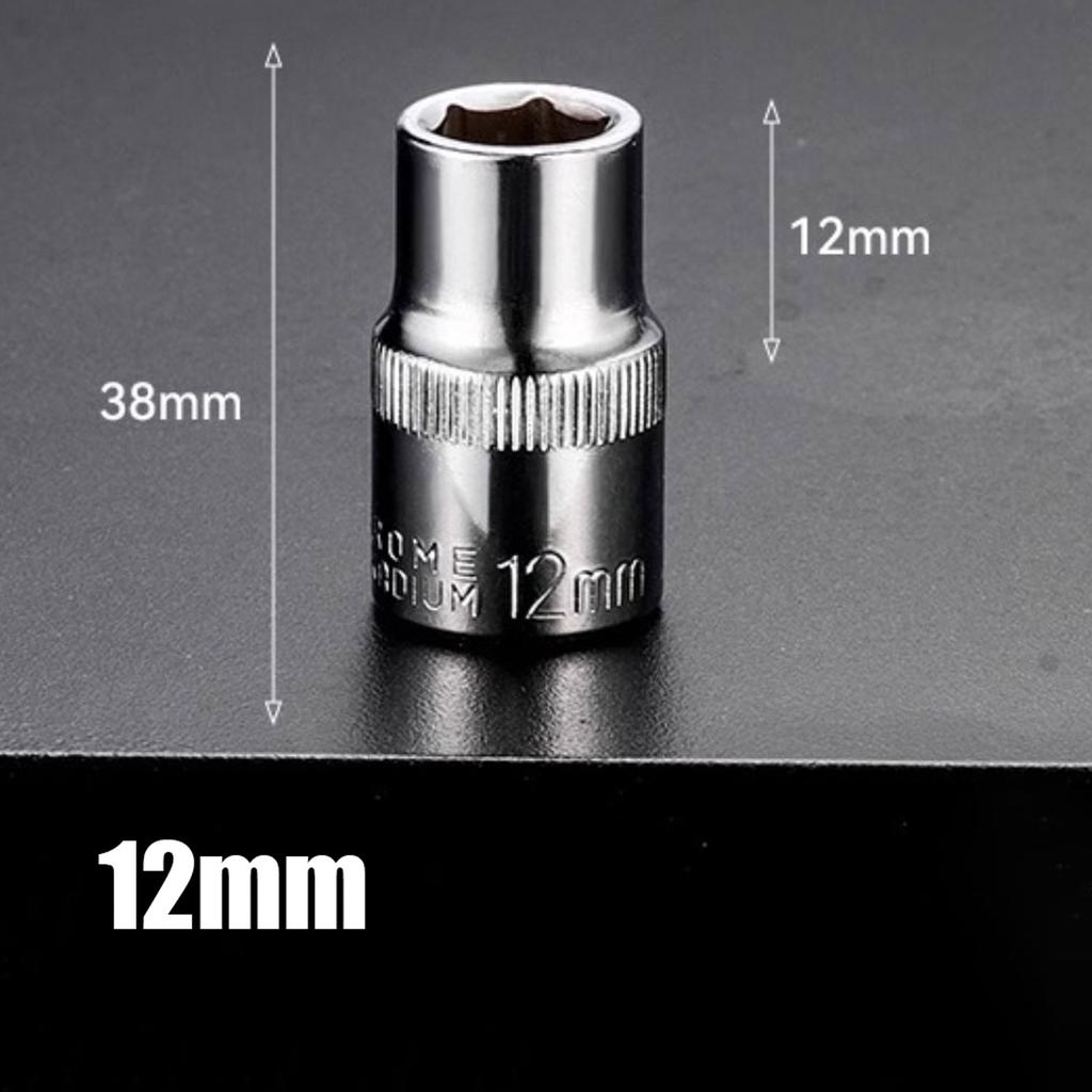 1pc 8-32mm Hex Socket Wrench Head Set 1/2 Short Long Socket Deep Nut Driver Sleeve Spanner End Ratchet Tool With Holder
