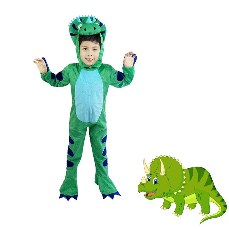 Dinosaur Kids Halloween Costume Boys Girls Party Triceratops Polyester Cosplay