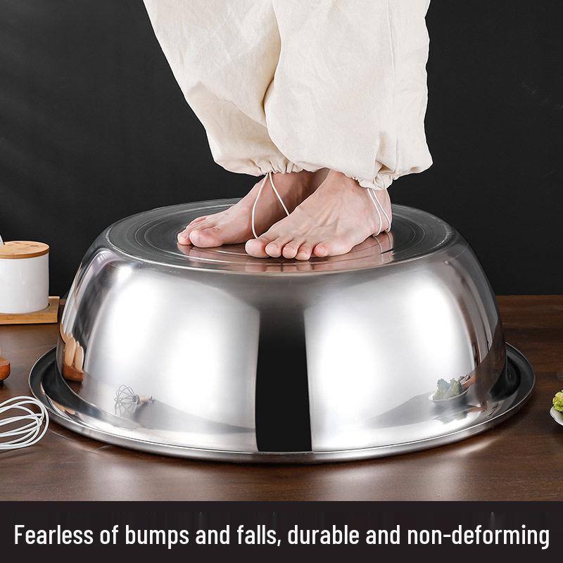 2.5mm Thick Stainless Steel Large-Capacity Kitchen Basin for Vegetable Washing and Dough Mixing