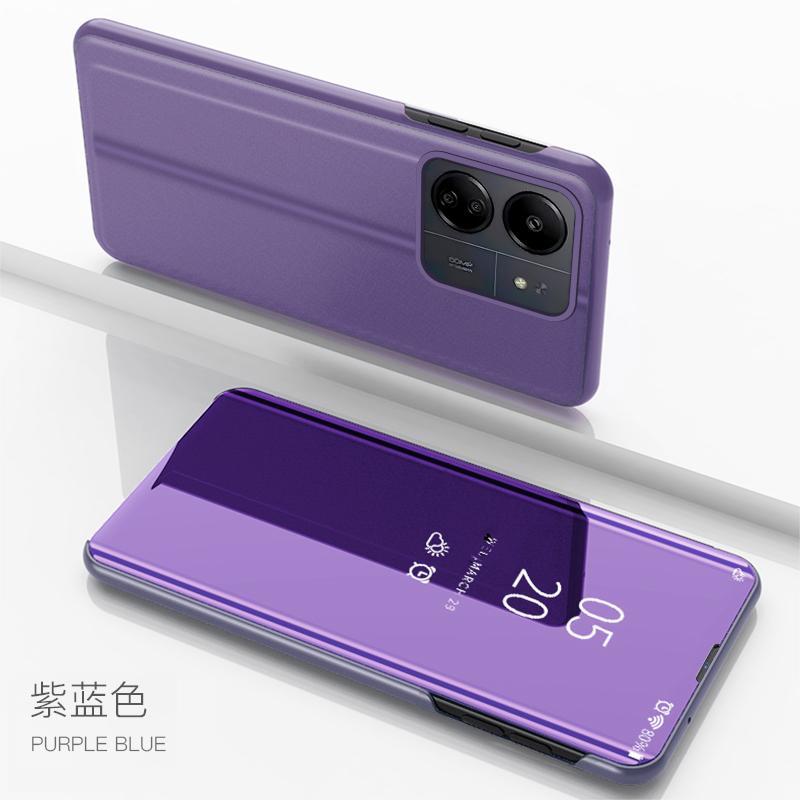 For Xiaomi Redmi 13C Case Luxury Flip Mirror Stand Phone Case For Xiaomi Redmi 13C 13 C Redmi13C Shockproof Protect Back Cover