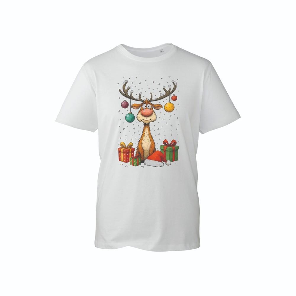 Grumpy Reindeer TShirt Sad Christmas Cartoon Tee Funny Holiday Gift S