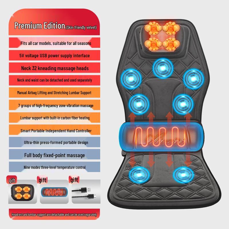 

AIVEISI Car & Home Full Body Heated Vibration Massage Cushion