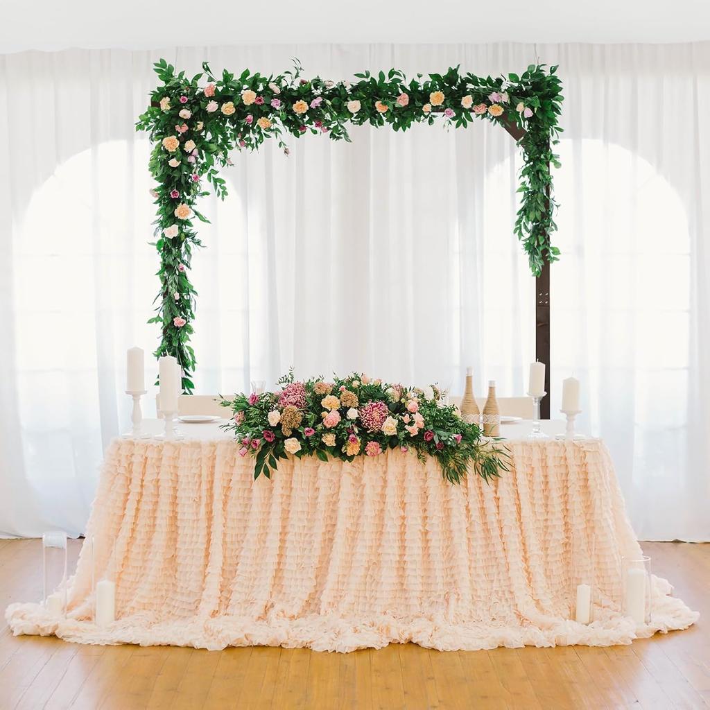 7.2ft Wooden Wedding Arch Wedding Decor for Yard Dark Brown 7.2ft x 7.2 ft/L x H