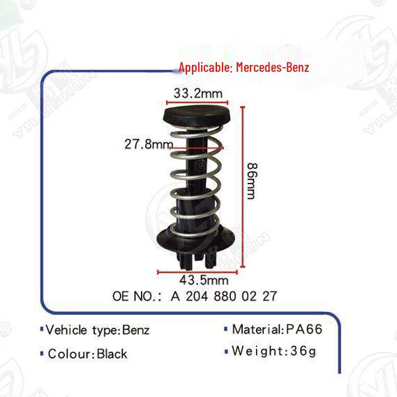 Compatible Mercedes-Benz Hood Spring Support & Panel Clip Set