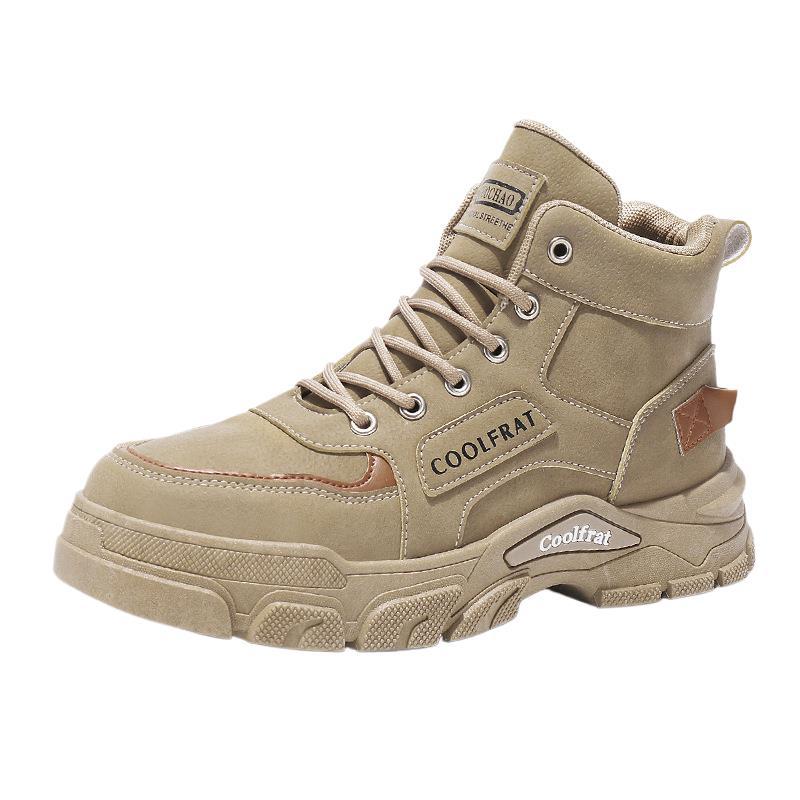 Autumn Men's Shoes New High-top Martin Boots Men's Trend Versatile Platform Tooling Shoes Casual Short Boots Labor Insurance Shoes Men's