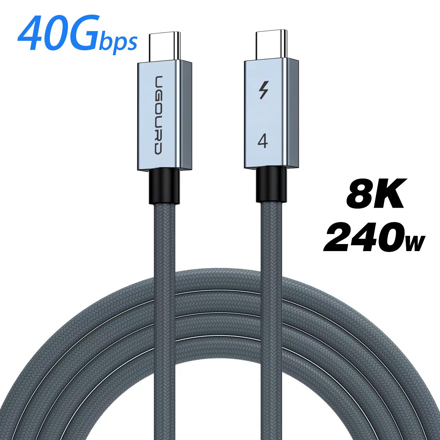 

40g бит/с thunder bolt4 type c 240w USB4 кабель для быстрой зарядки совместимый с thunderbolt 3 USB c кабель для передачи данных 8K для Mac Book Dock 1m