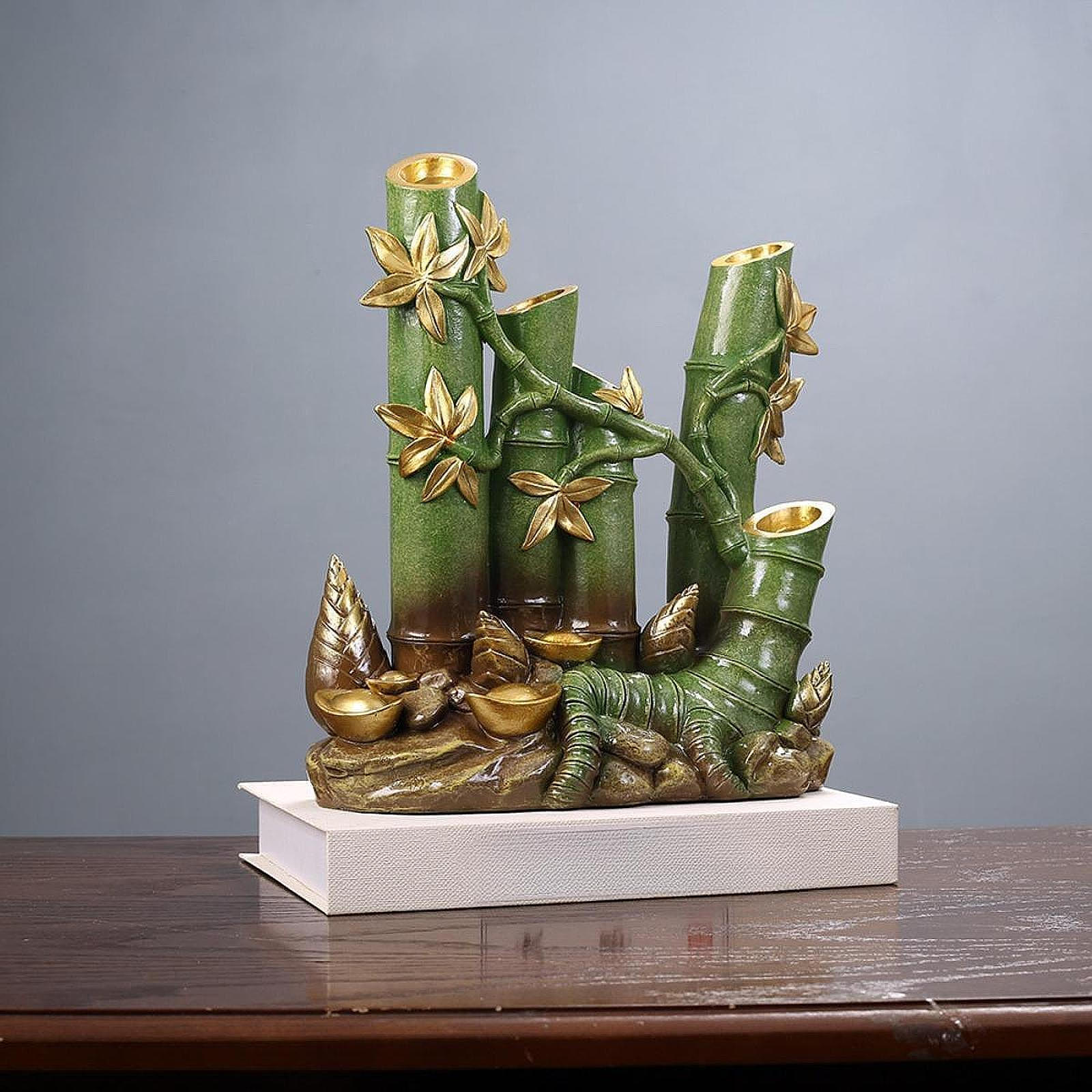 

Bamboo Statue Desktop Ornament Sculpture Creative Art Decoration Collectible for Office Desk