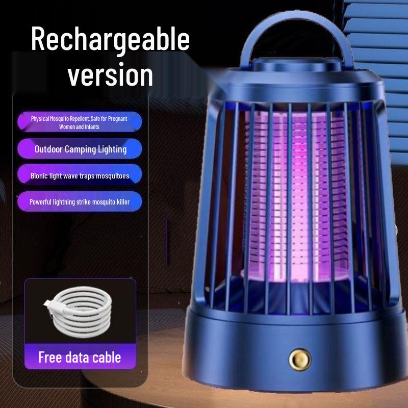 Wiederaufladbare Mückenvernichter & Abwehrlampe - Nachtlicht für drinnen/draußen für Zuhause, Wohnheim, Zelt oder Stand