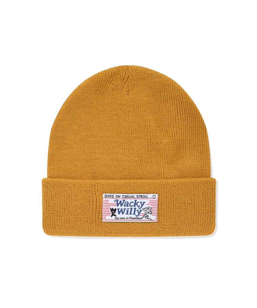 WACKY WILLY Label Beanie Mustard