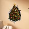 3D Holiday Wall Art Christmas Stickers, Decals for Living Room Bedroom And Party Decorative Stickers Decor, Removable PVC Festive Home Entrance