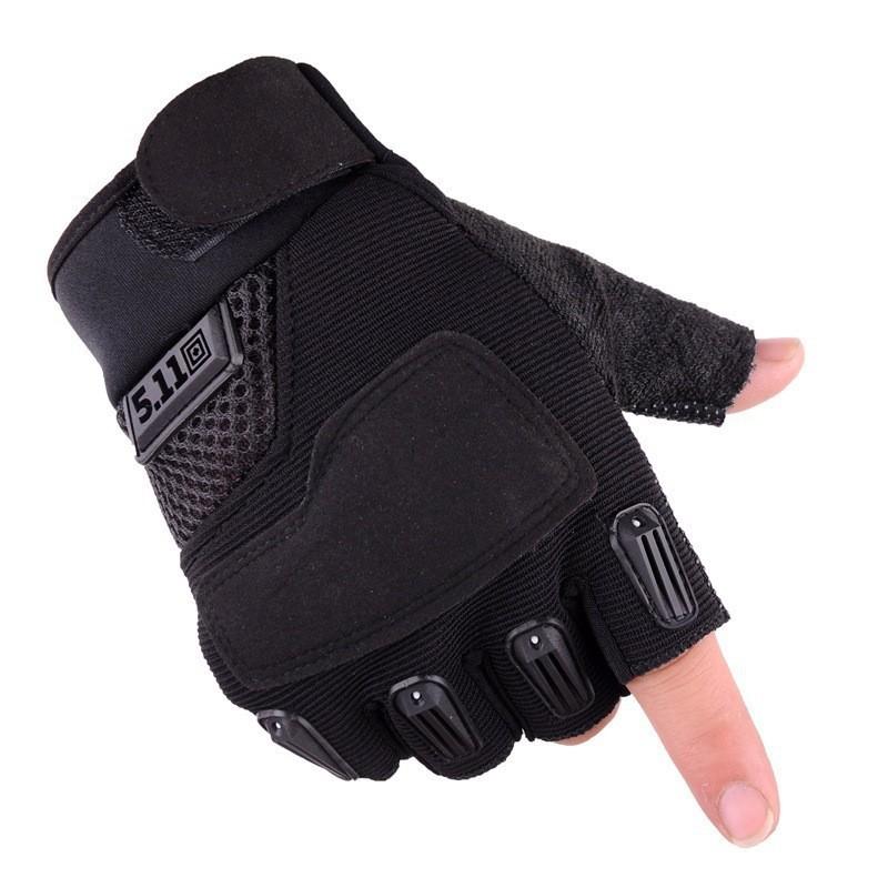 

Half finger tactical sports gloves men s wear-resistant non-slip breathable outdoor fitness cycling fighting training gloves One size fits all чёрный