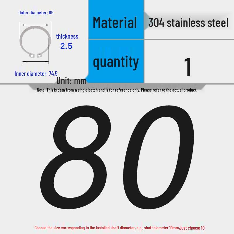 304 Stainless Steel Snap Ring for 3-200 Bearing