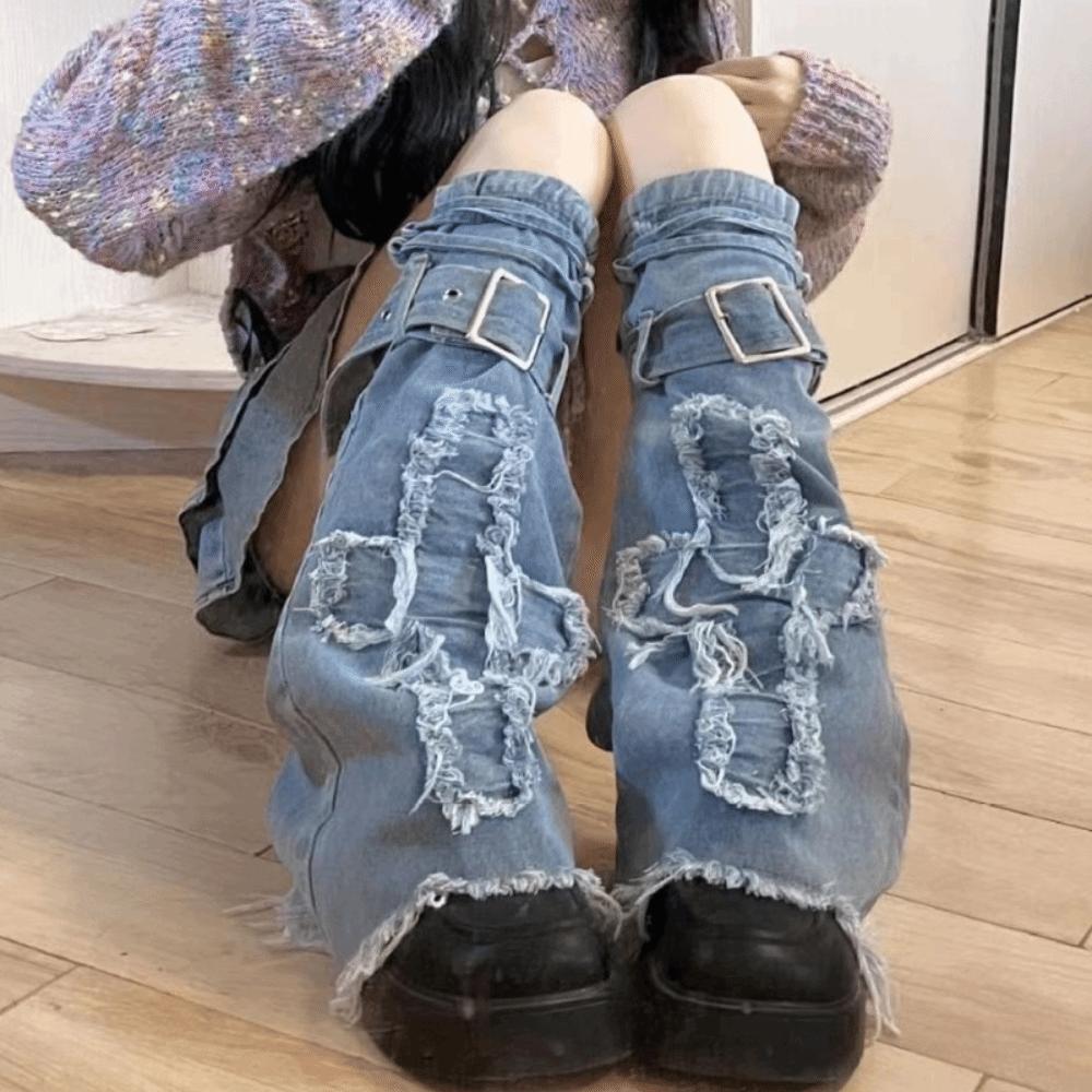 

Гетры Y2k с перекрещенными полосками, пикантные чулки, модные носки-гольфы, осень-зима синий