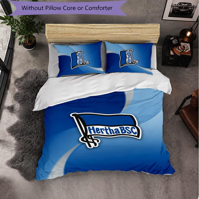 Hertha BSC FC Biancheria da Letto a Tema Set 3 Pezzi Copripiumino Biancheria da Letto Decorativa Per Stanza Adolescenti Decorazione Casa