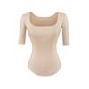2026 Spring/Summer Women's Off-the-Shoulder Square Neck Mid-Sleeve Top
