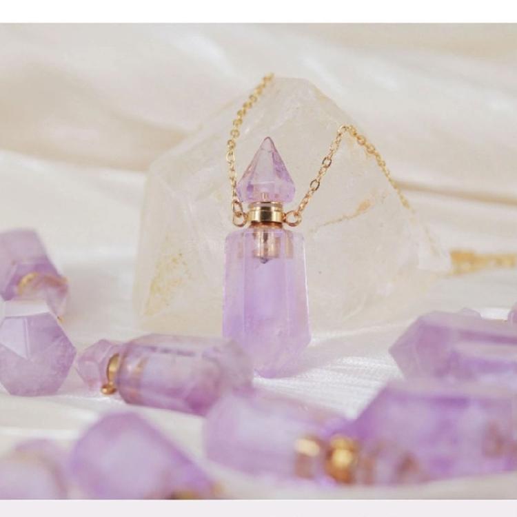 Einzigartiger Kristall Parfümflakon Halskettenanhänger Verstellbare Länge Schlüsselbeinkette Edelstahl Kabelkette Damen Choker