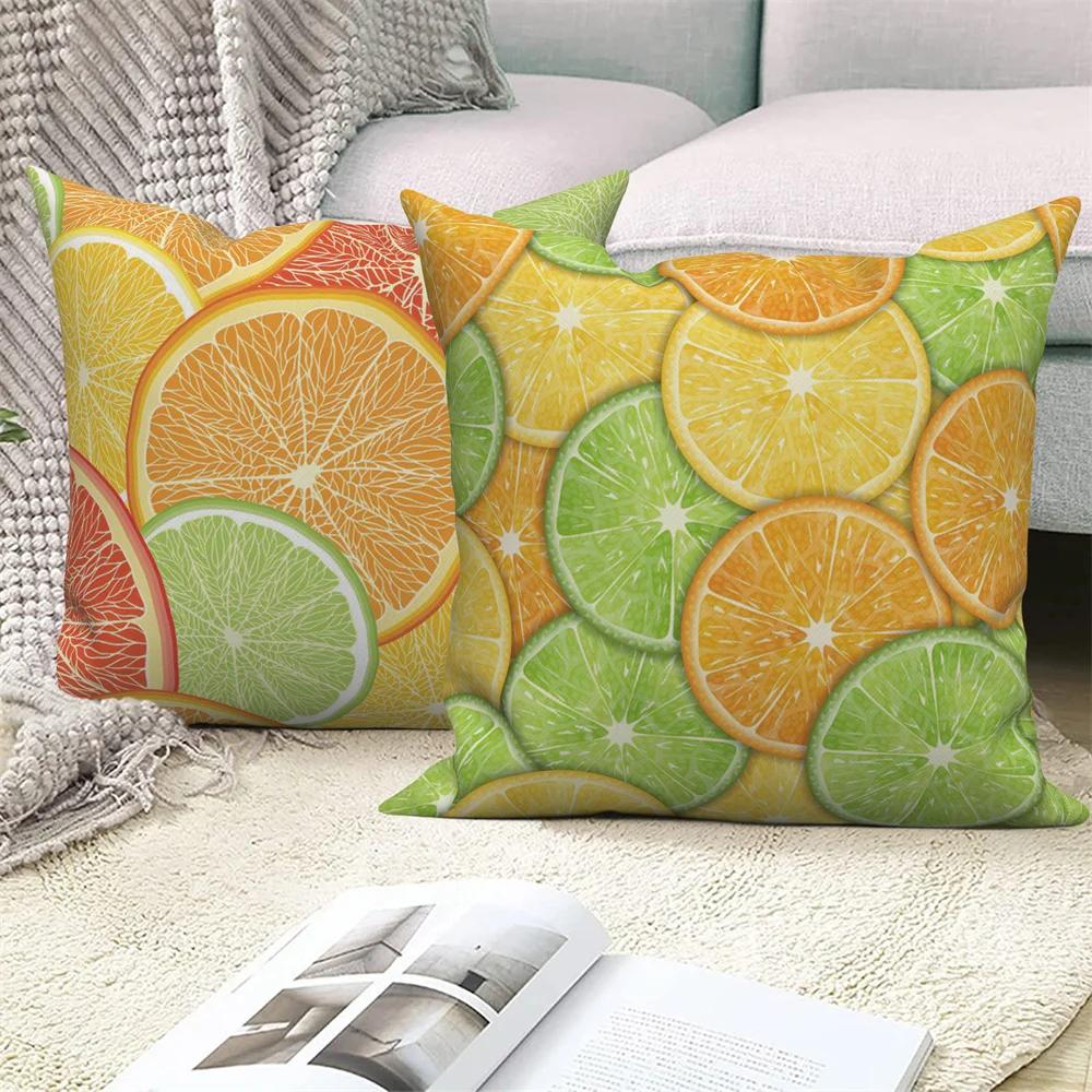 Fruit Print Pillowcase  Summer Home Decor Cushion Cover Sofa Car  Throw